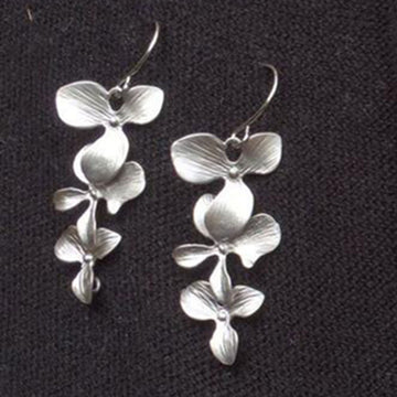 Silver Petals Necklace And Earrings